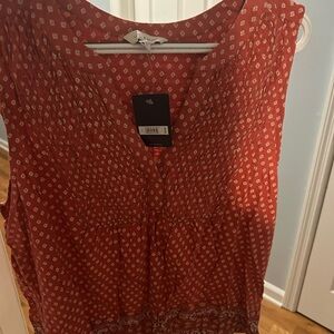 Lucky Brand Red and White Blouse